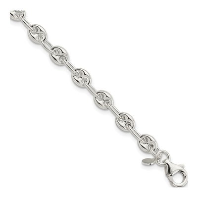 Sterling Silver 5.57mm Fancy Anchor Chain Bracelet