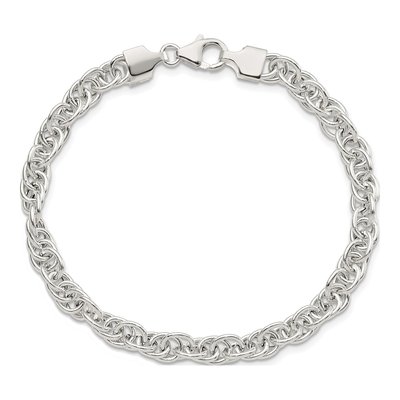 Sterling Silver 4.93mm Fancy Link Chain Bracelet – view 4