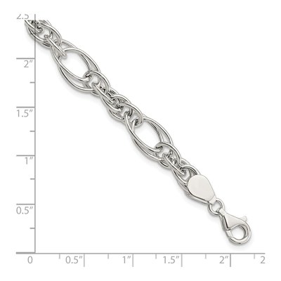 Sterling Silver 8.94mm Fancy Link Chain Bracelet – view 2