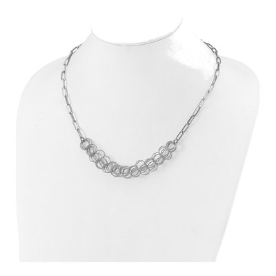 Sterling Silver 25.39mm Circles Open Link Chain – view 4