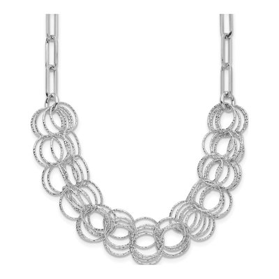 Sterling Silver 25.39mm Circles Open Link Chain