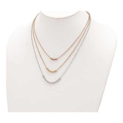 Gold-Plated Sterling Silver 1.5mm Beaded Strand Rolo Chain – view 3