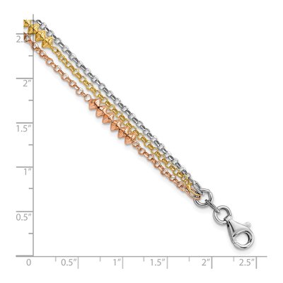 Sterling Silver Multi-Strand Beaded Bracelet – view 3