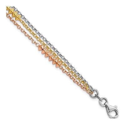 Sterling Silver Multi-Strand Beaded Bracelet