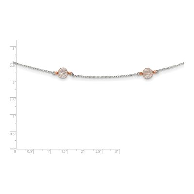 Rose Gold-Plated Sterling Silver CZ Station Necklace – view 4