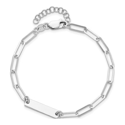 Sterling Silver Bar Paperclip Bracelet – view 4