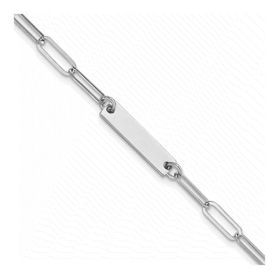 Sterling Silver Bar Paperclip Bracelet