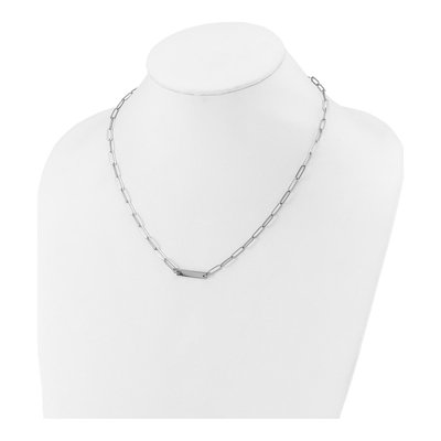 Sterling Silver Bar Paperclip Necklace – view 4