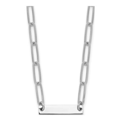Sterling Silver Bar Paperclip Necklace