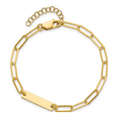 Gold-Plated Sterling Silver ID Paperclip Bracelet – view 4