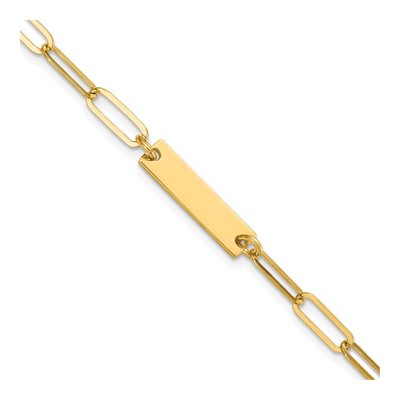 Gold-Plated Sterling Silver ID Paperclip Bracelet