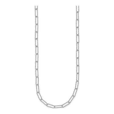 Sterling Silver Diamond-Cut Fancy Link Necklace – view 3