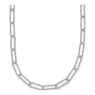 Sterling Silver Diamond-Cut Fancy Link Necklace