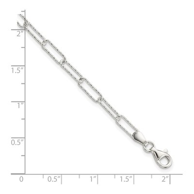 Sterling Silver 3.33mm Diamond-Cut Paperclip Chain Bracelet – view 3