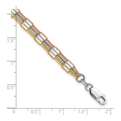 Sterling Silver 2.49mm 3-Strand Paperclip Chain Bracelet – view 3