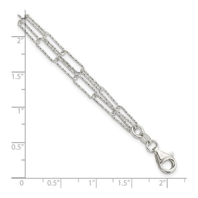 Sterling Silver Diamond-Cut Link Bracelet – view 3
