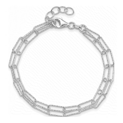 Sterling Silver Diamond-Cut Link Bracelet – view 4