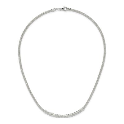 Sterling Silver Twisted Bar Necklace – view 5