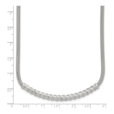 Sterling Silver Twisted Bar Necklace – view 6