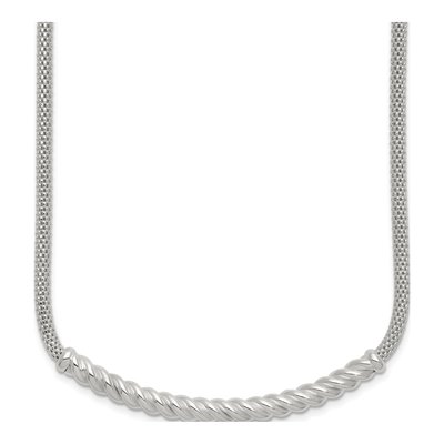 Sterling Silver Twisted Bar Necklace