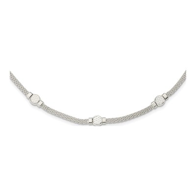 Sterling Silver Mesh Fancy Necklace