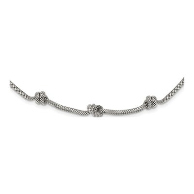 Sterling Silver Knotted Mesh Necklace