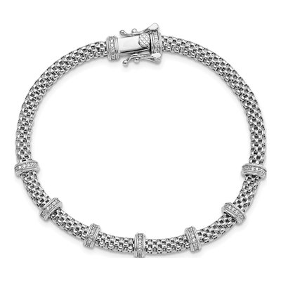 Sterling Silver CZ Mesh Bracelet – view 5
