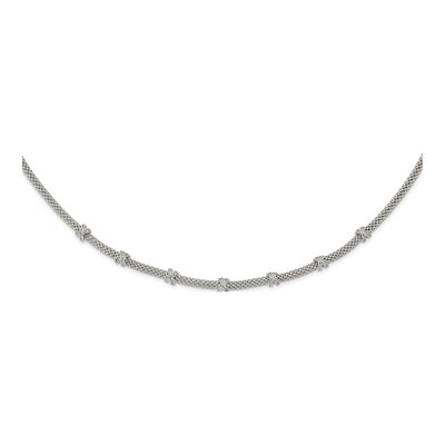 Sterling Silver CZ X's Necklace – view 3