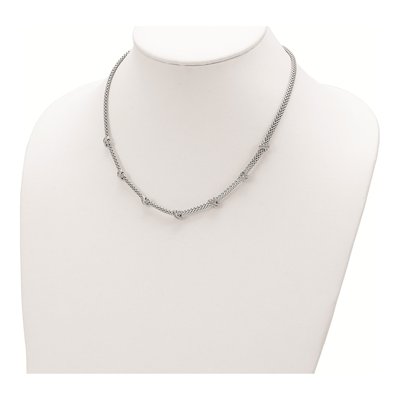 Sterling Silver CZ X's Necklace – view 4