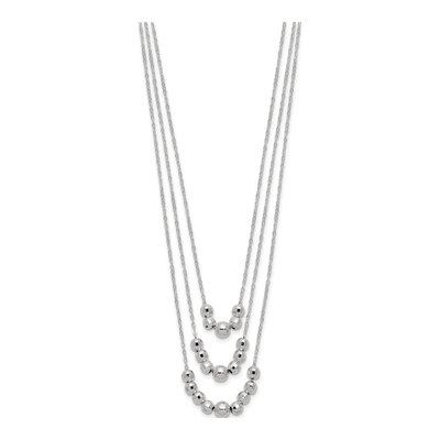 Sterling Silver 3-Strand Beaded Necklace – view 3