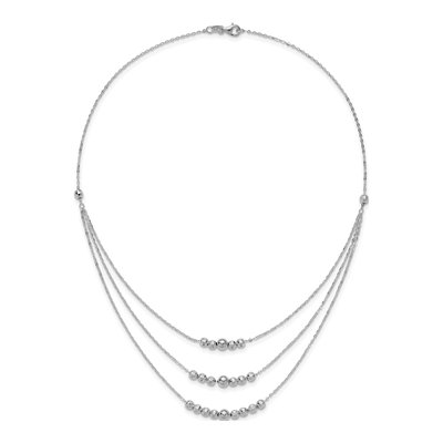 Sterling Silver 3-Strand Beaded Necklace – view 5