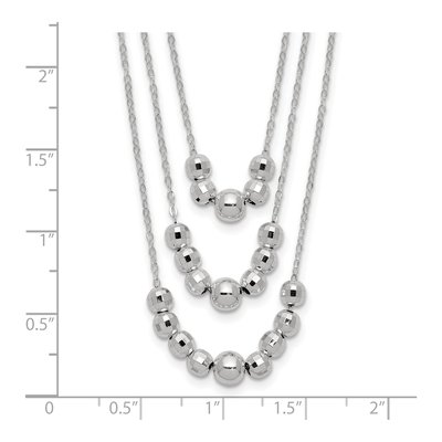 Sterling Silver 3-Strand Beaded Necklace – view 6