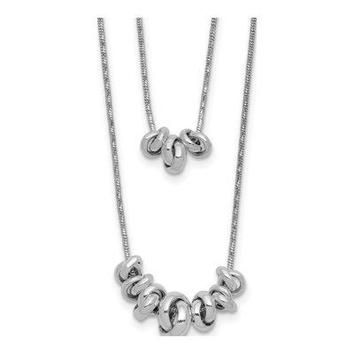 Sterling Silver 7mm Double 2-Strand Fancy Link Chain