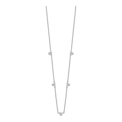 Sterling Silver CZ 5-Station Necklace – view 3