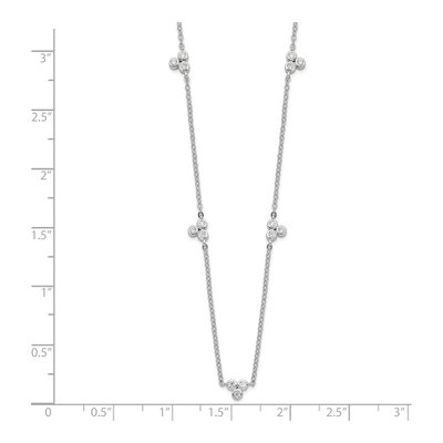 Sterling Silver CZ 5-Station Necklace – view 4