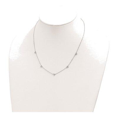 Sterling Silver CZ 5-Station Necklace – view 5