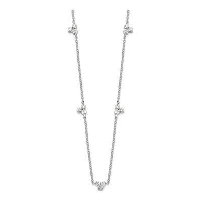 Sterling Silver CZ 5-Station Necklace