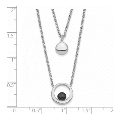 Sterling Silver Enamel Circles 2-Strand Necklace – view 3