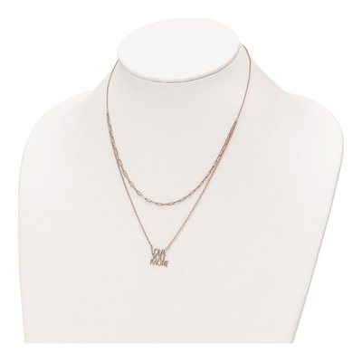 Rose Gold-Plated Sterling Silver 'love You More' Necklace – view 4