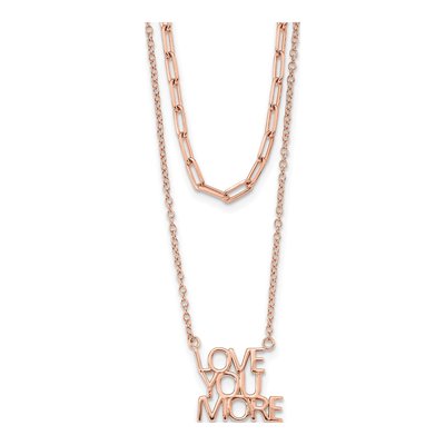 Rose Gold-Plated Sterling Silver 'love You More' Necklace