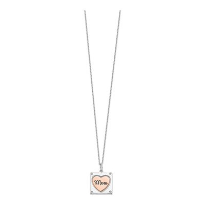 Sterling Silver MOM LOVE Spinning Heart Pendant Necklace – view 3