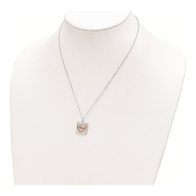 Sterling Silver MOM LOVE Spinning Heart Pendant Necklace – view 5