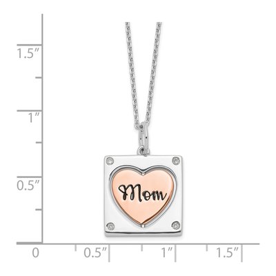 Sterling Silver MOM LOVE Spinning Heart Pendant Necklace – view 6