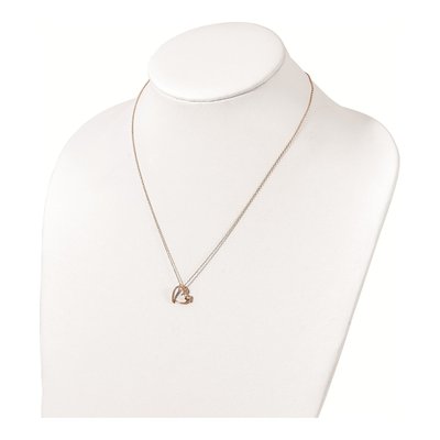 Rose Gold-Plated Sterling Silver CZ Heart Pendant Necklace – view 4