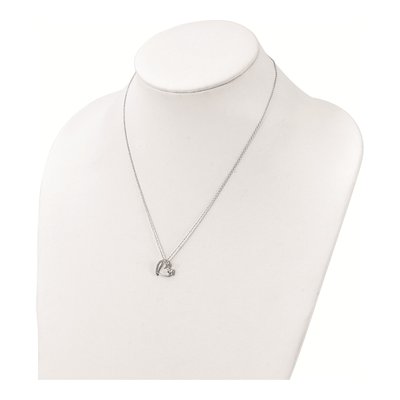 Sterling Silver CZ Heart Pendant Necklace – view 4