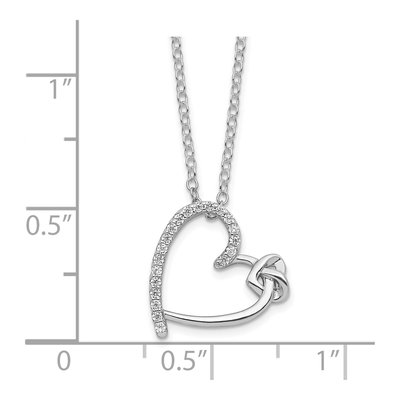 Sterling Silver CZ Heart Pendant Necklace – view 5