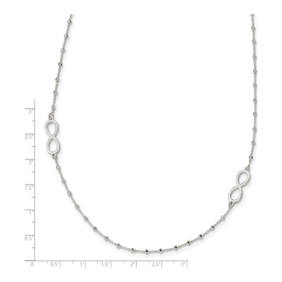 Sterling Silver Beaded Infinity Pendant Necklace – view 4