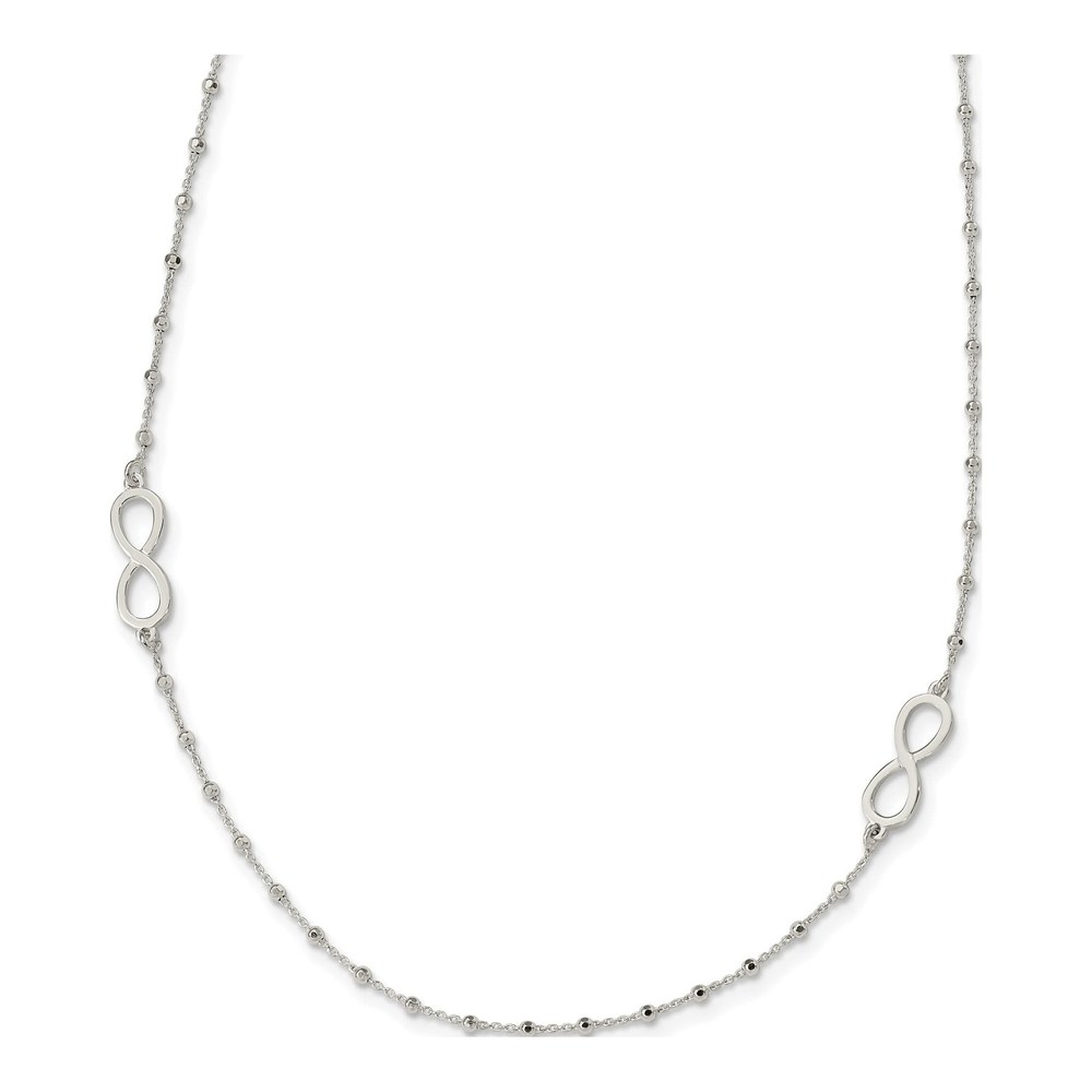 Sterling Silver Beaded Infinity Pendant Necklace