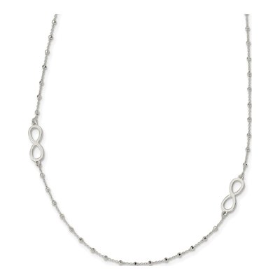 Sterling Silver Beaded Infinity Pendant Necklace