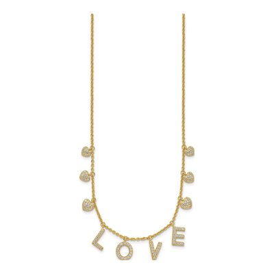 Gold-Plated Sterling Silver LOVE Pendant Necklace – view 3